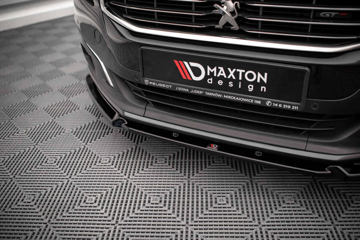 Street+ Spoilerlippe Front Ansatz V.1 passend für Peugeot 508 GT Mk1 Facelift schwarz Hochglanz – Ansicht 1