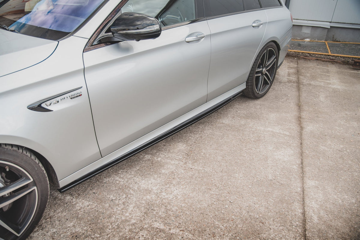 Street+ Seitenschweller Leisten passend für Mercedes-Benz E63 AMG Kombi/Limousine S213/W213 schwarz Hochglanz – Ansicht 4