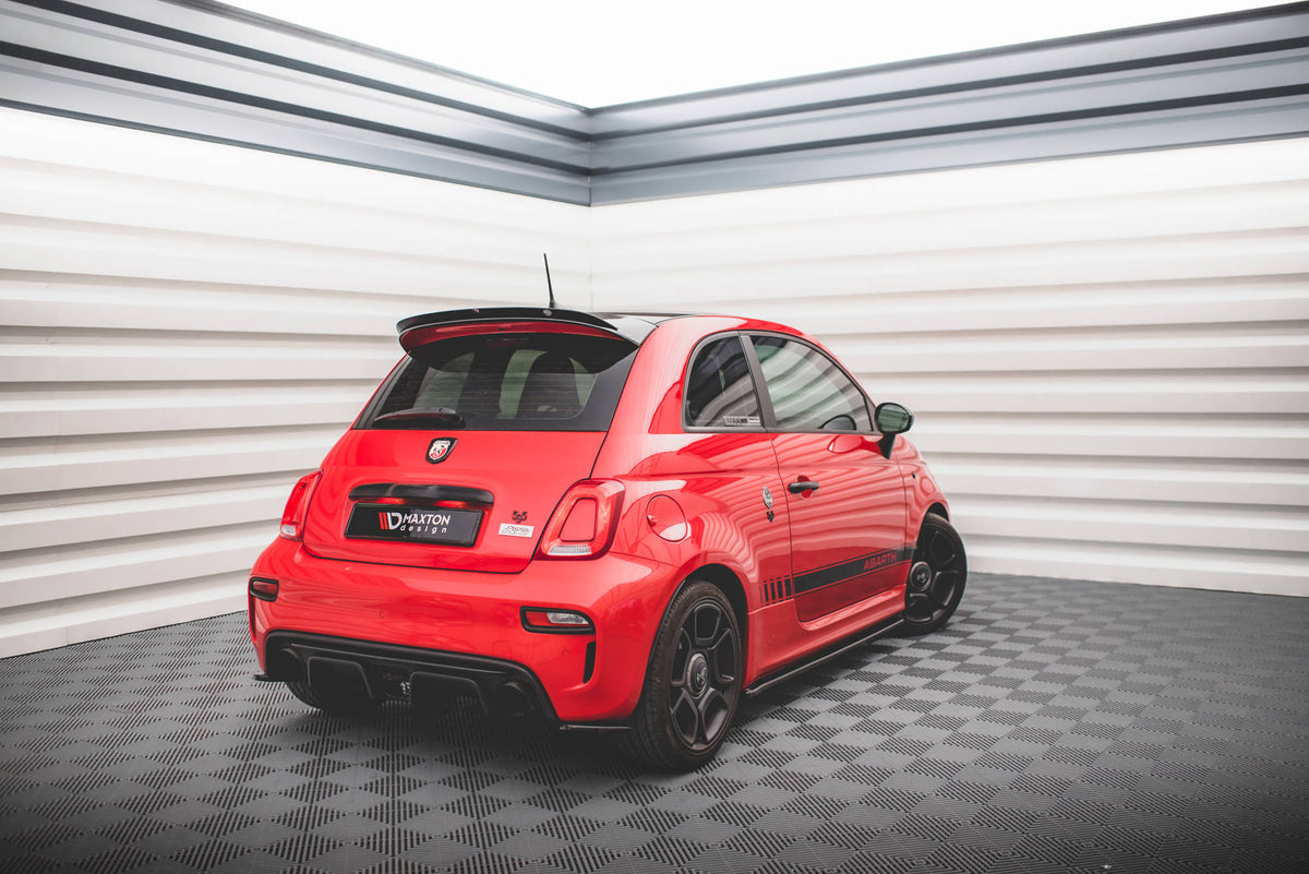 Heck Ansatz Flaps Diffusor passend für Abarth 595 Mk1 Facelift schwarz Hochglanz – Ansicht 3