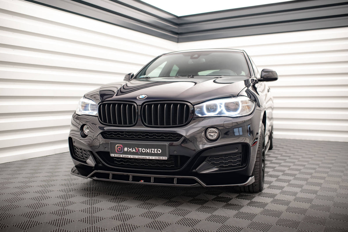 Street+ Spoilerlippe Front Ansatz V.2 passend für BMW X6 M-Paket F16 schwarz Hochglanz – Ansicht 4