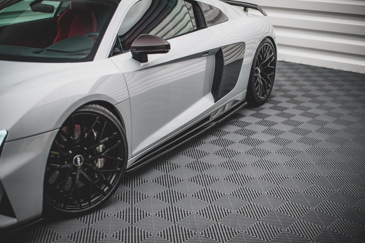 Street+ Seitenschweller Leisten passend für Audi R8 Mk2 Facelift schwarz Hochglanz – Ansicht 1