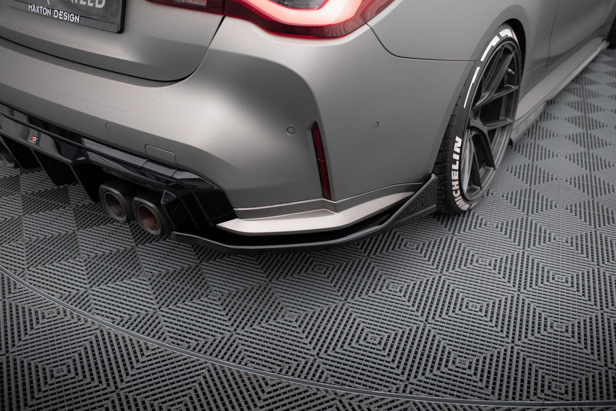 Heck Ansatz Flaps Diffusor V.5 passend für (Für heckansatz v.1) BMW M4 G82 / G82 Facelift schwarz Hochglanz – Ansicht 3