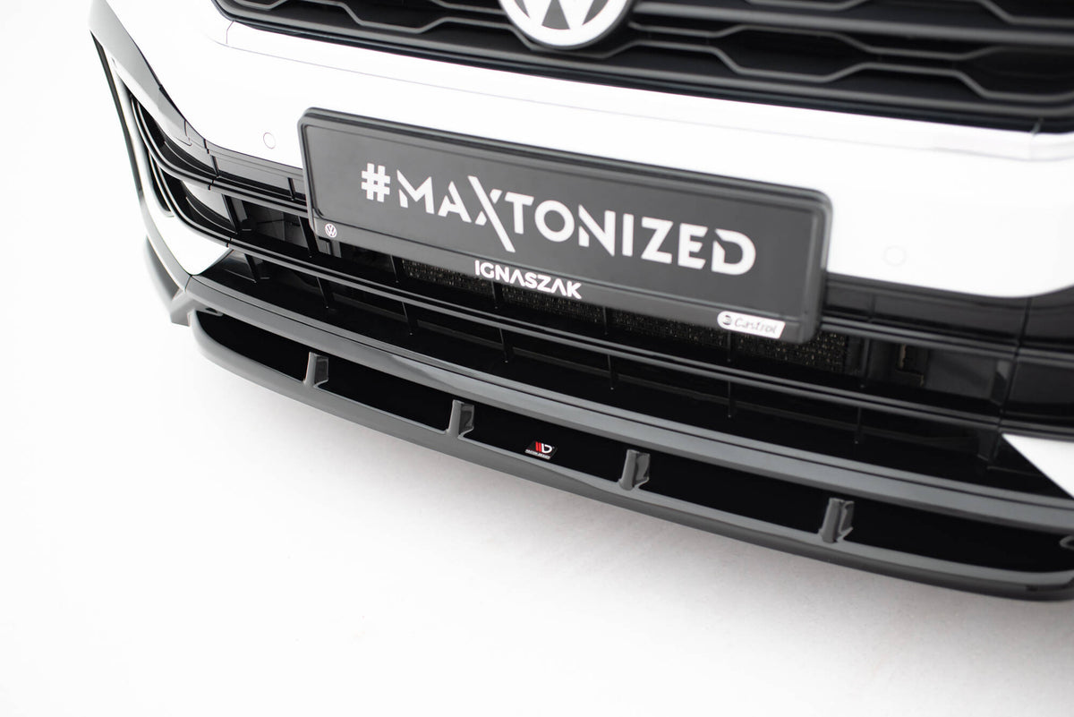 Street+ Spoilerlippe Front Ansatz passend für VW T-Roc R Mk1 schwarz Hochglanz – Ansicht 1
