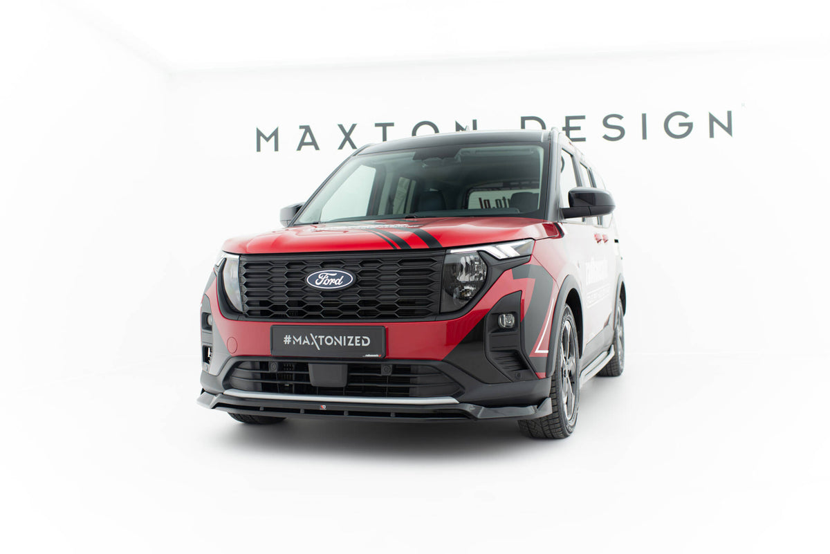 Street+ Spoilerlippe Front Ansatz passend für Ford Tourneo Courier Mk2 schwarz Hochglanz – Ansicht 3