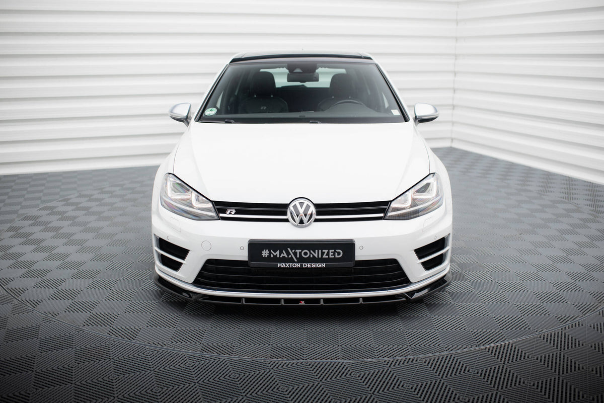 Street+ Spoilerlippe Front Ansatz V.5 passend für VW Golf R / R-Line Mk7 schwarz Hochglanz – Ansicht 1