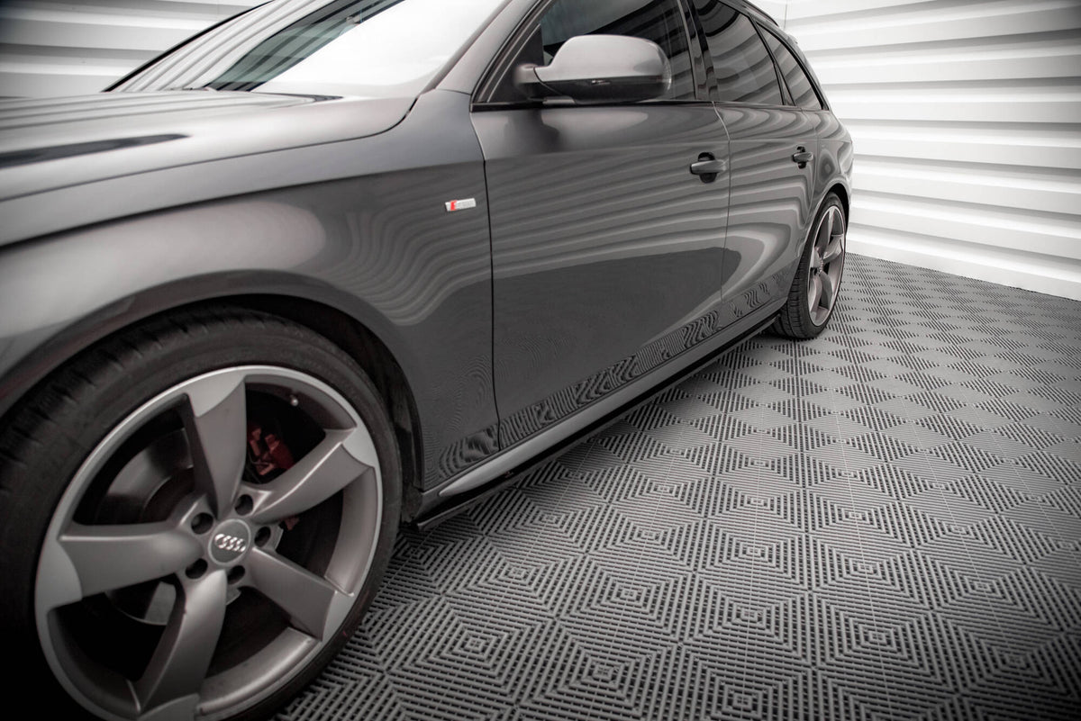 Street+ Seitenschweller Leisten V.2 passend für Audi A4 / A4 S-Line / S4 B8  schwarz Hochglanz – Ansicht 4