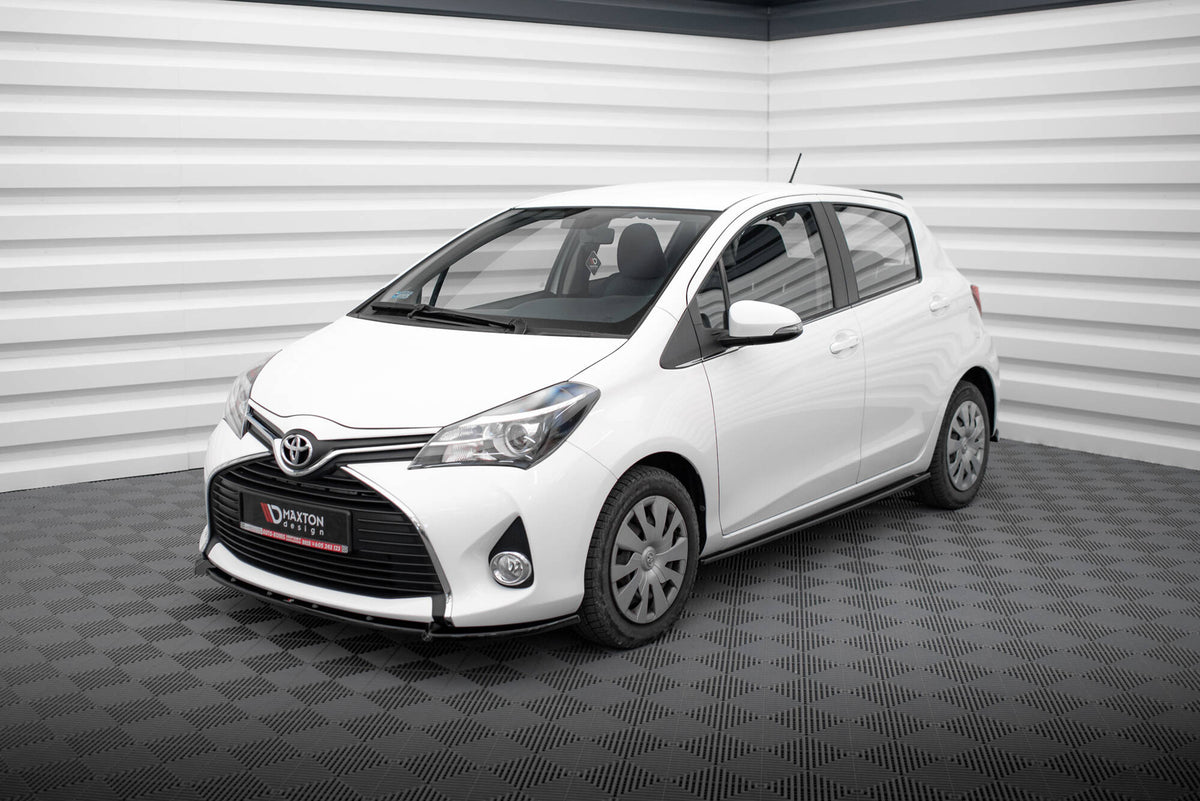 Street+ Spoilerlippe Front Ansatz passend für Toyota Yaris Mk3 Facelift schwarz Hochglanz – Ansicht 3