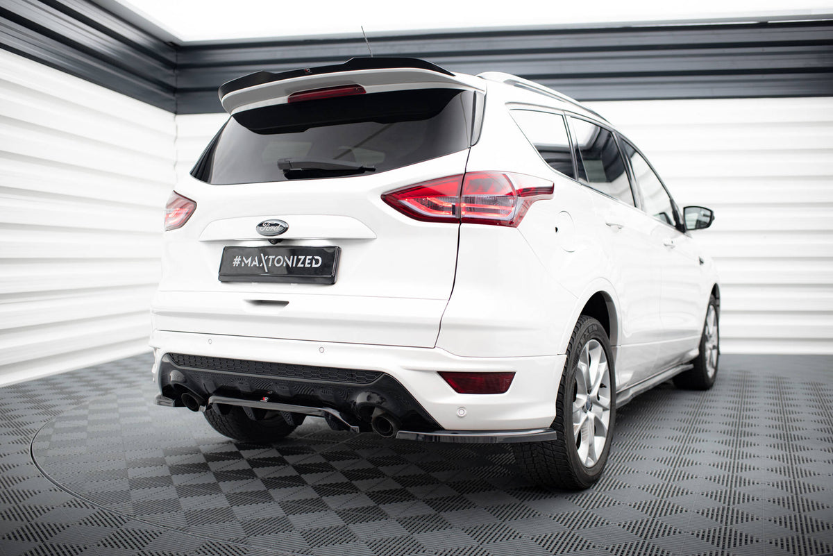 Heck Ansatz Flaps Diffusor passend für Ford Kuga ST-Line Mk2 Facelift schwarz Hochglanz – Ansicht 1