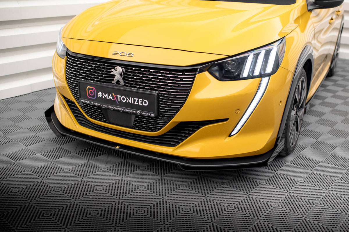 Street Pro Street+ Spoilerlippe Front Ansatz + Flaps passend für Peugeot 208 GT Mk2 schwarz Hochglanz – Ansicht 3