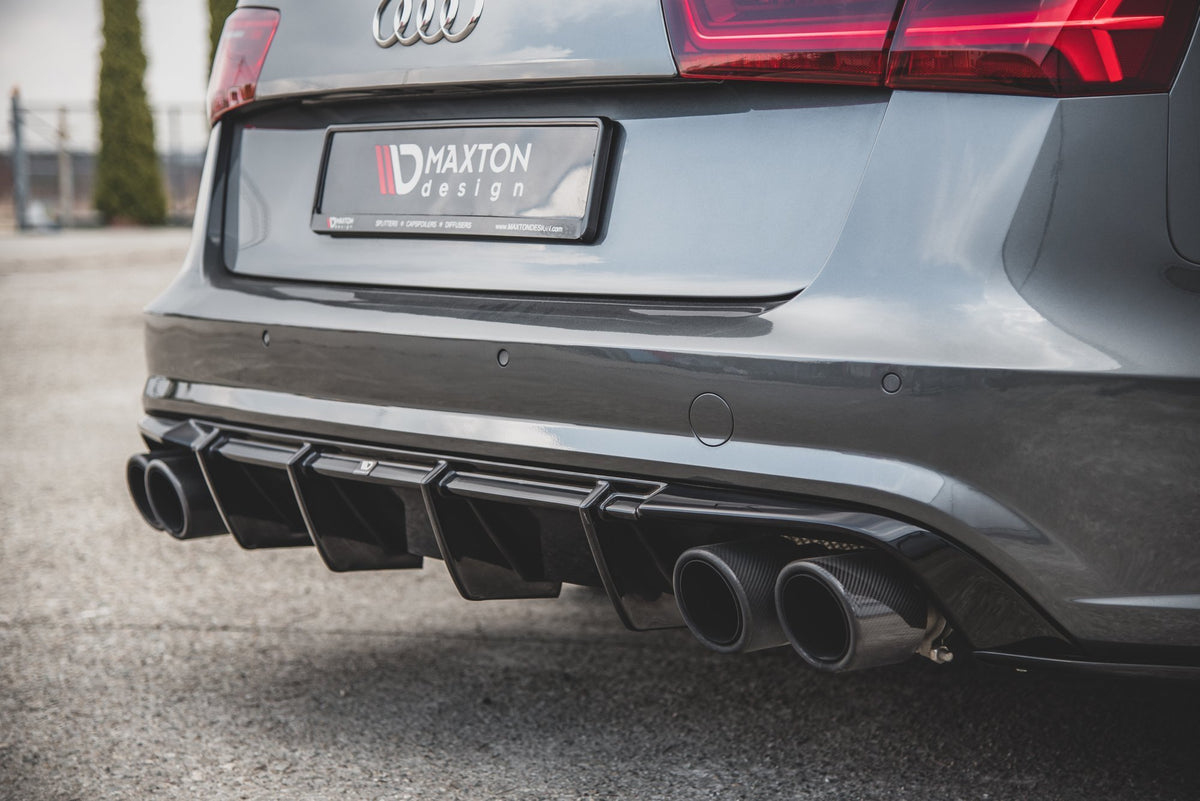 Diffusor Heck Ansatz V.1 passend für Audi S6 C7 Facelift schwarz Hochglanz – Ansicht 7