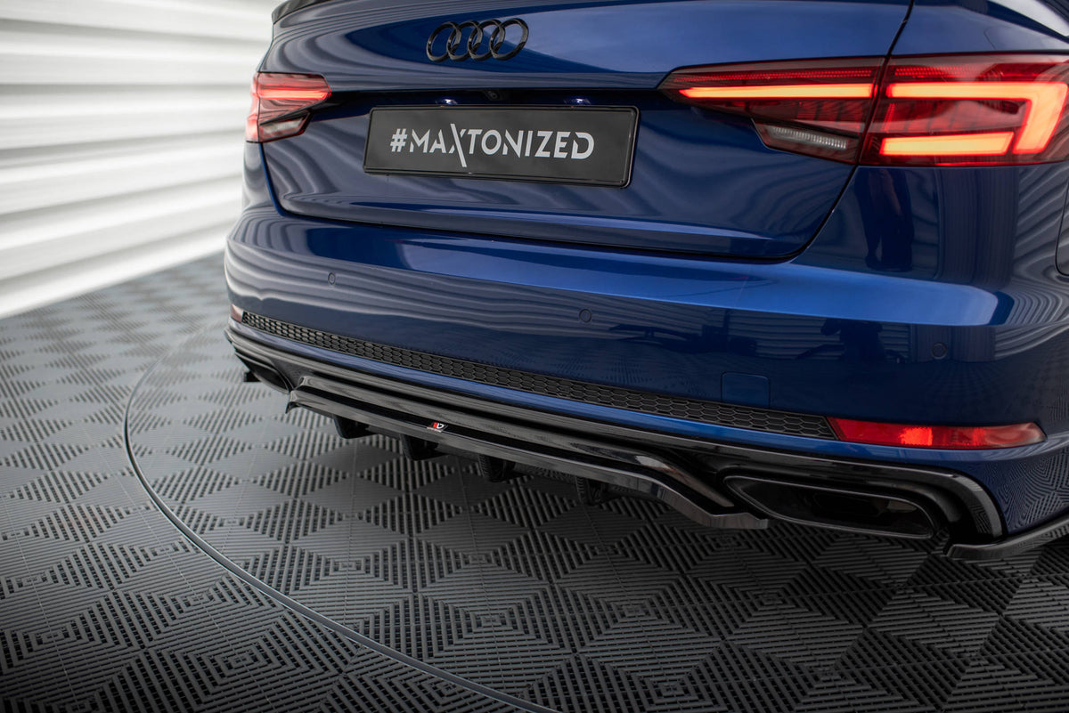 Street+ Mittlerer Diffusor RACE passend für Audi A4 Competition B9 schwarz Hochglanz – Ansicht 1