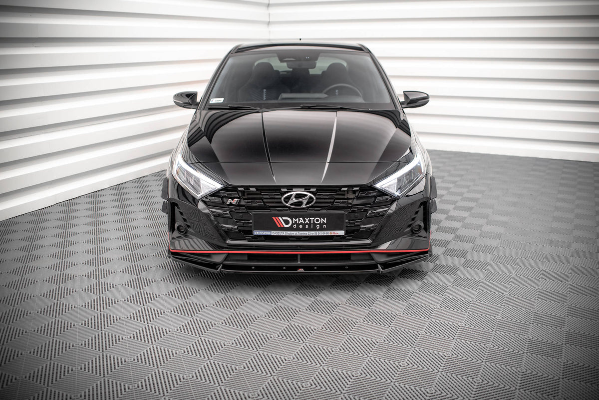 Street+ Spoilerlippe Front Ansatz V.2 passend für Hyundai I20 N Mk3 schwarz Hochglanz – Ansicht 1