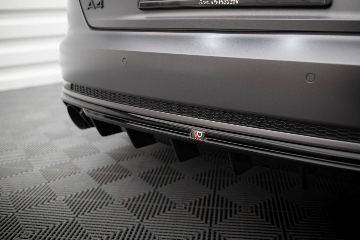 Diffusor Heck Ansatz V.1 passend für Audi A4 S-line B9  (Einzelauspuff li. re.) – Ansicht 6