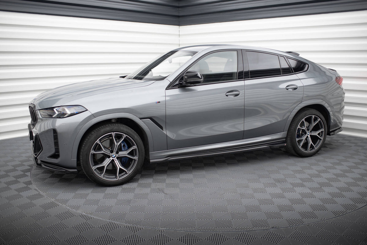 Street+ Seitenschweller Leisten passend für V.1 passend für BMW X6 M-Paket G06 Facelift schwarz Hochglanz – Ansicht 1