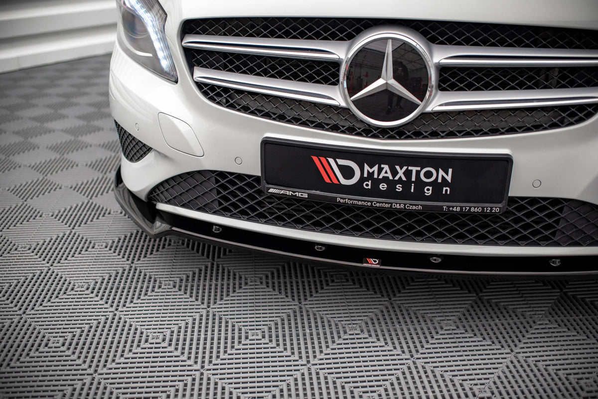 Street+ Spoilerlippe Front Ansatz V.2 passend für Mercedes-Benz A W176 schwarz Hochglanz – Ansicht 4