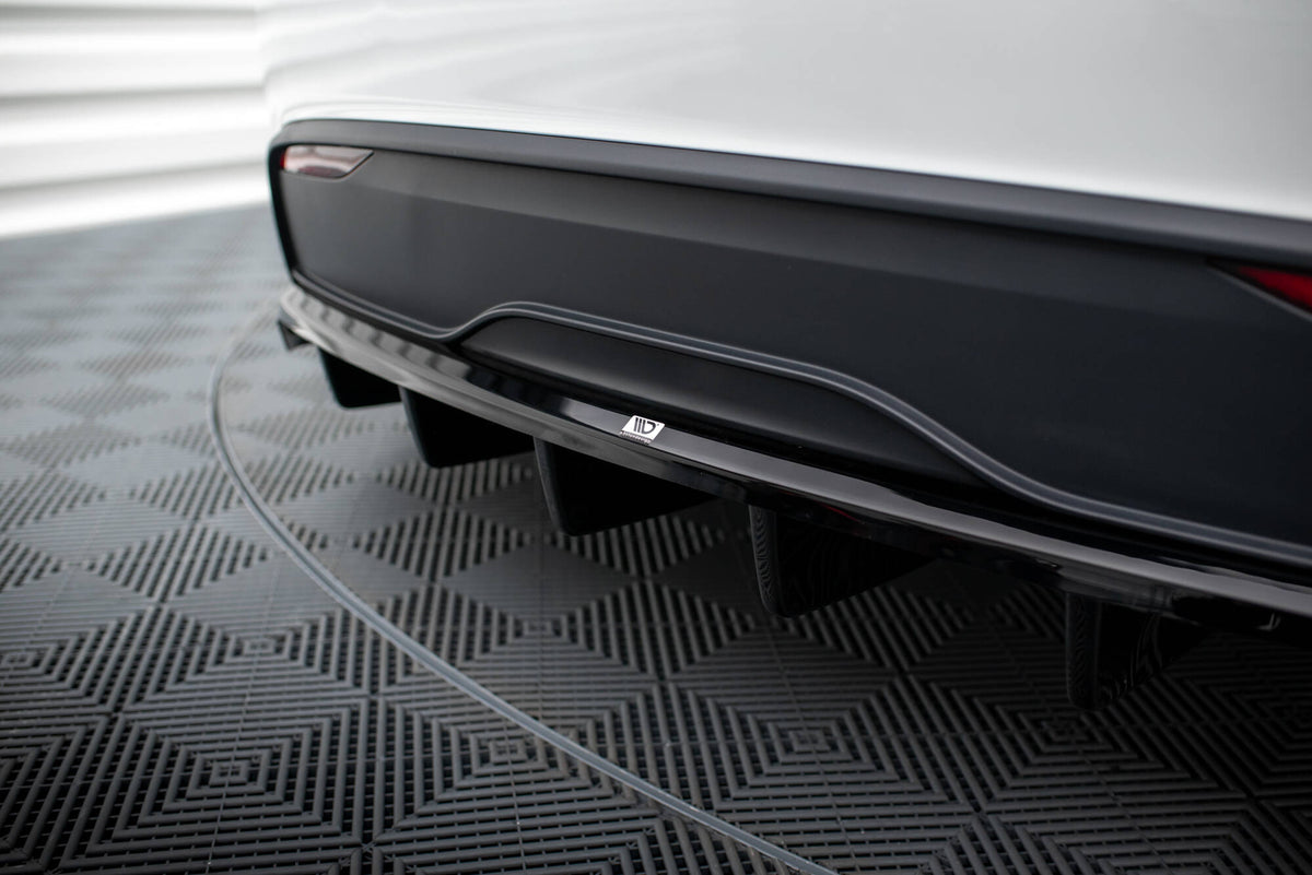Street+ Mittlerer Diffusor RACE passend für Tesla Model X Mk1 Facelift schwarz Hochglanz – Ansicht 3