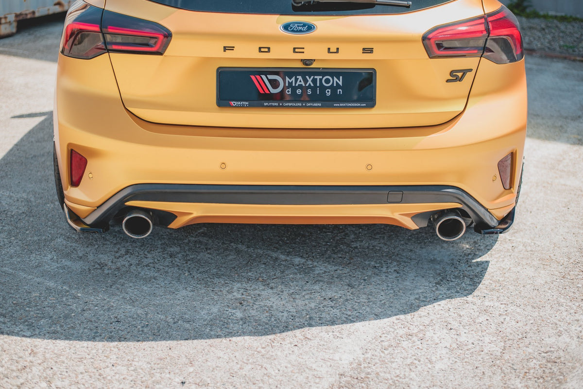 Heck Ansatz Flaps Diffusor V.2 passend für Ford Focus Hatchback ST Mk4  schwarz Hochglanz – Ansicht 6
