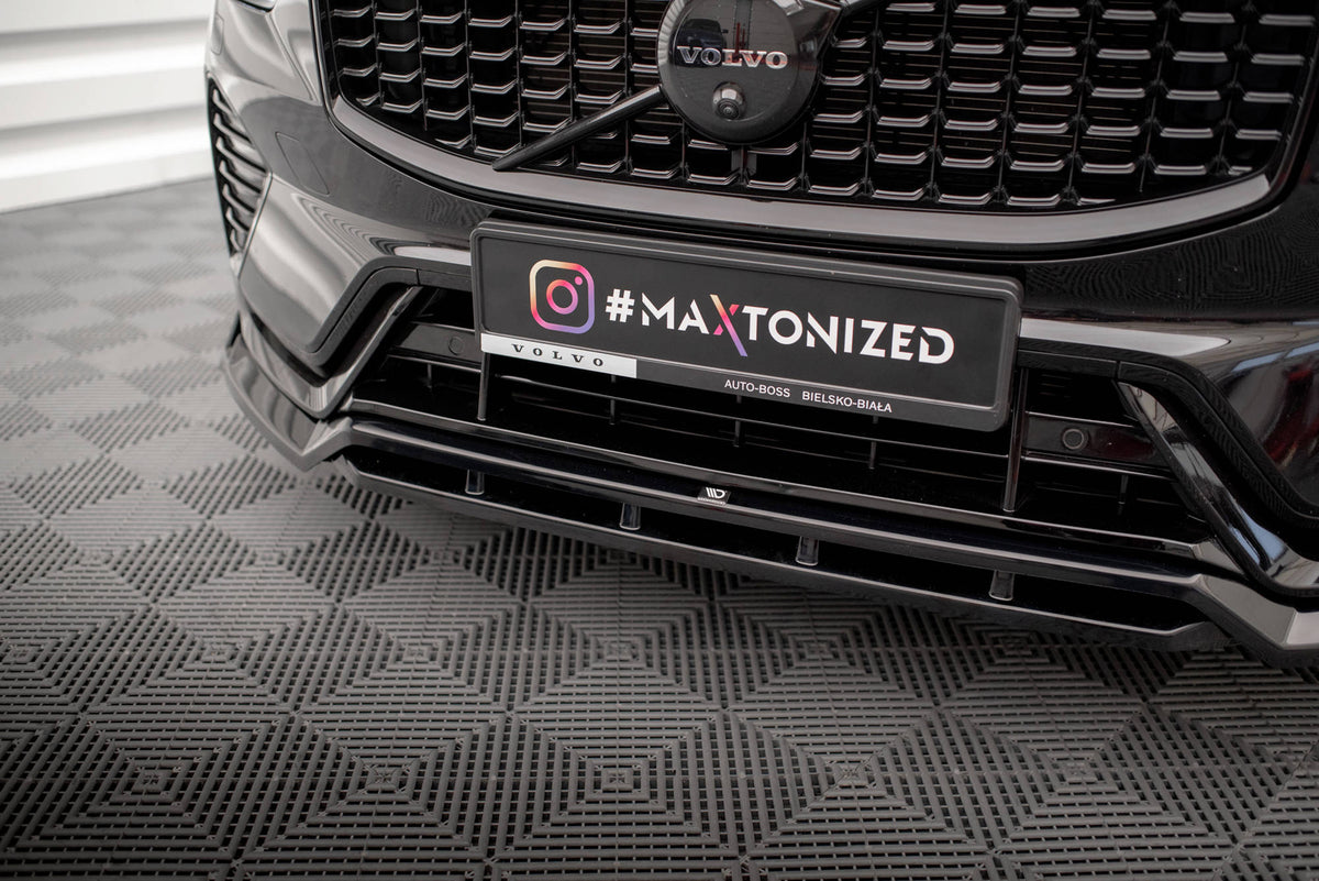 Street+ Spoilerlippe Front Ansatz passend für Volvo XC60 R-Design Mk2 Facelift schwarz Hochglanz – Ansicht 3