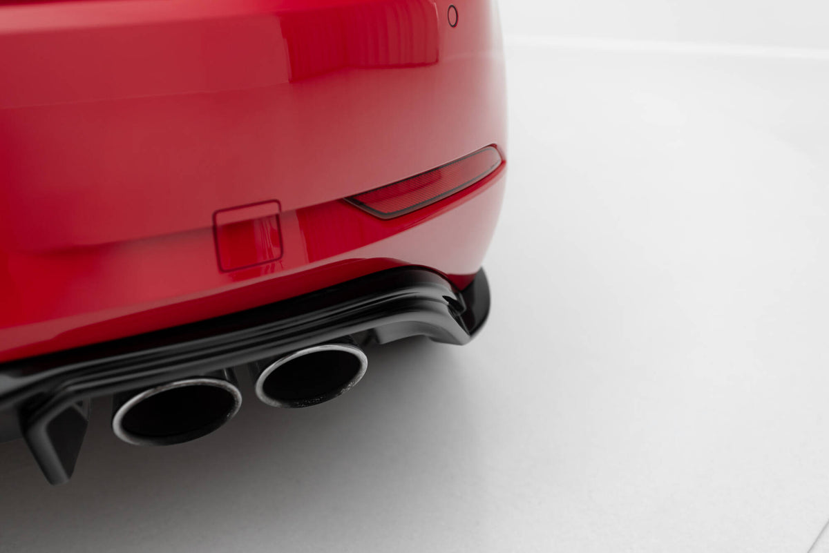 Diffusor Heck Ansatz V.3 passend für VW Golf R Mk7 Facelift schwarz Hochglanz – Ansicht 1