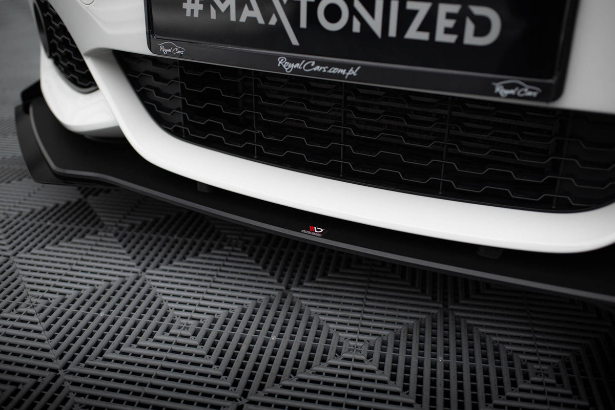 Street Pro Street+ Spoilerlippe Front Ansatz passend für V.3 + Flaps passend für BMW 1er F20 M-Paket Facelift / M140i  schwarz Hochglanz – Ansicht 4