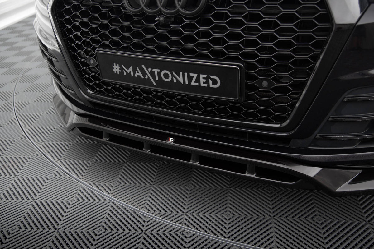 Street+ Spoilerlippe Front Ansatz V.2 passend für Audi SQ7 / Q7 S-Line Mk2 schwarz Hochglanz – Ansicht 4