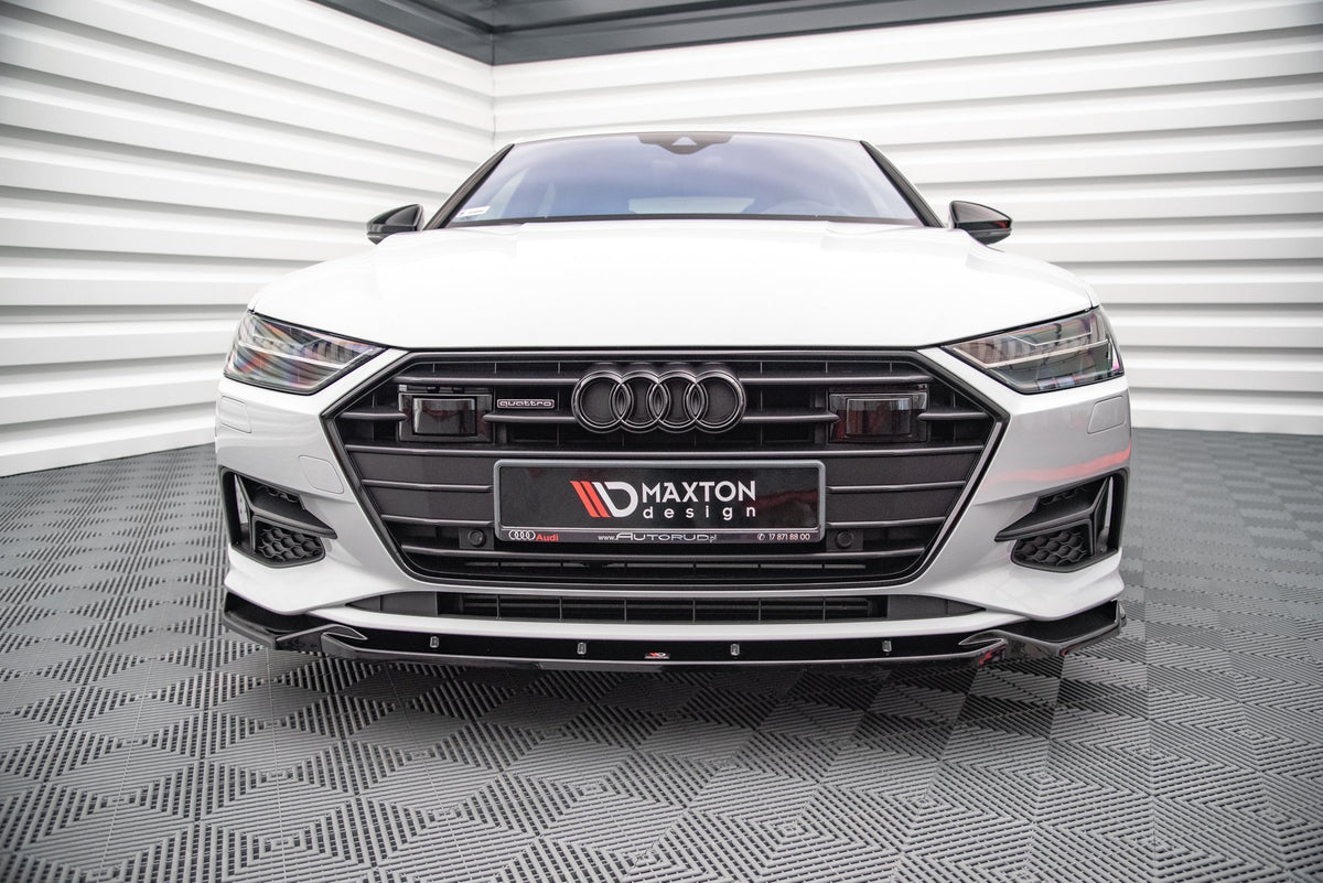 Street+ Spoilerlippe Front Ansatz V.2 passend für Audi A7 C8 schwarz Hochglanz – Ansicht 3