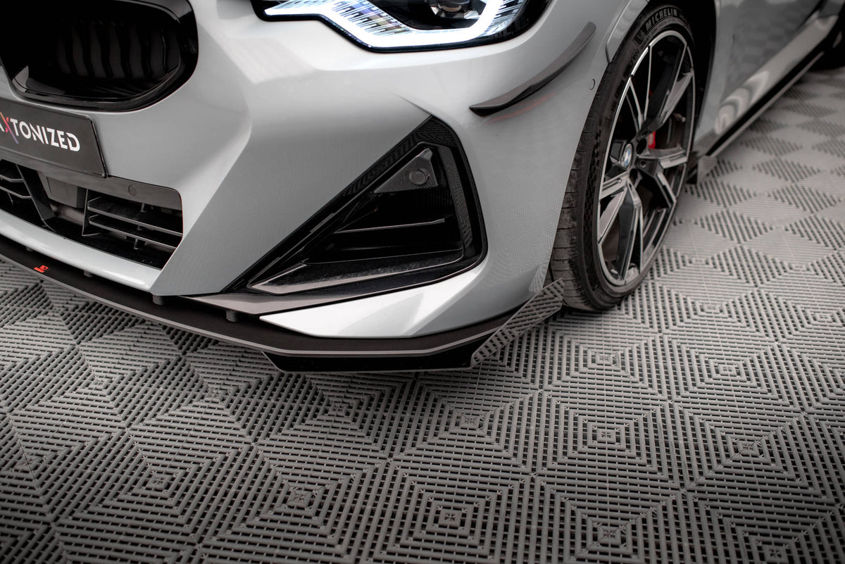 Front Stoßstange Flaps passend für BMW 2 Coupe M-Paket / M240i G42 schwarz Hochglanz – Ansicht 4