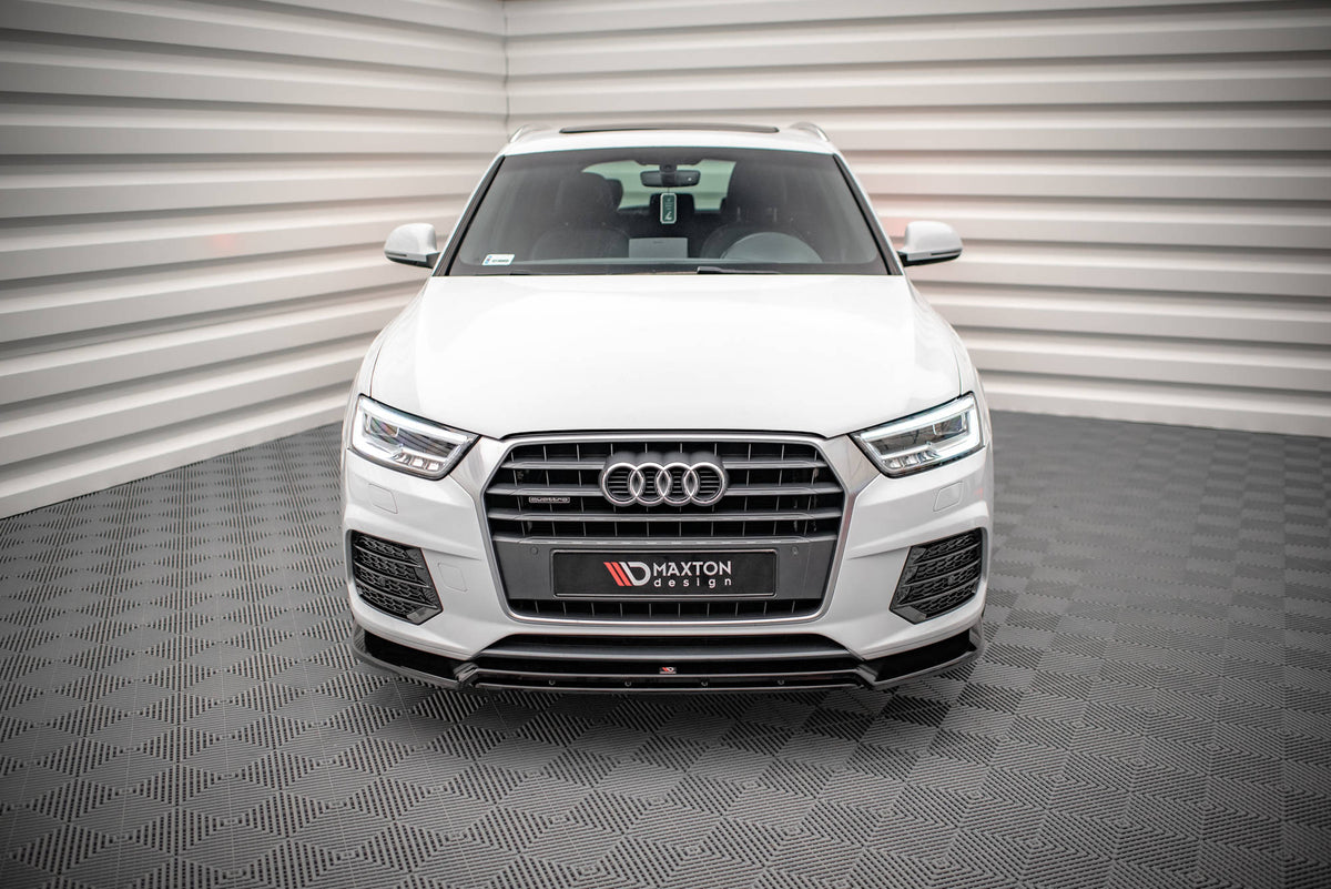 Street+ Spoilerlippe Front Ansatz V.2 passend für Audi Q3 Sport 8U Facelift schwarz Hochglanz – Ansicht 1