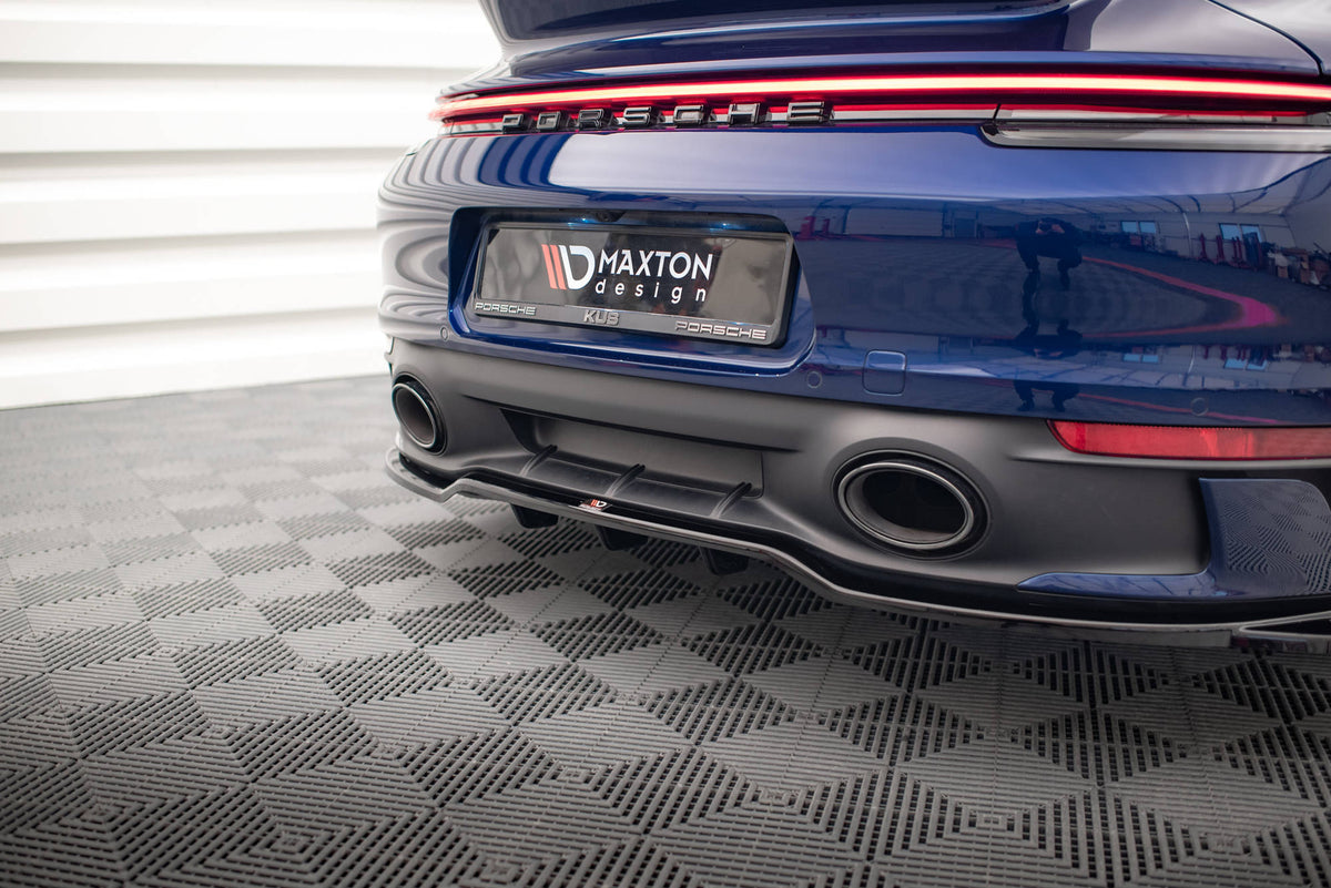 Street+ Mittlerer Diffusor RACE V.2 passend für Porsche 911 Carrera Aero / Carrera GTS 992 schwarz Hochglanz – Ansicht 5