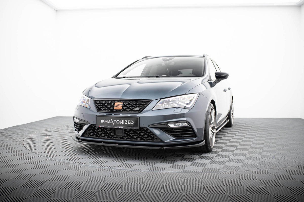 Street+ Spoilerlippe Front Ansatz V.6 passend für Seat Leon Cupra / FR Mk3 FL schwarz Hochglanz – Ansicht 3