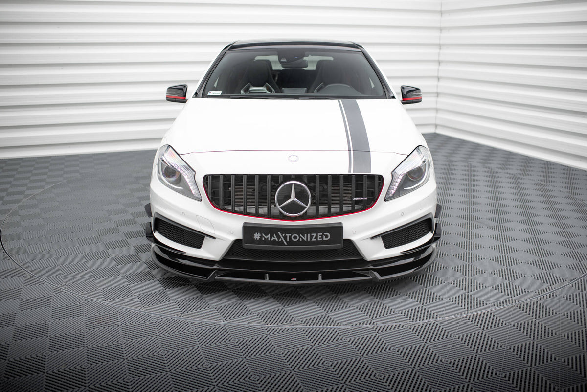 Street+ Spoilerlippe Front Ansatz V.3 passend für Mercedes-Benz A45 AMG W176 schwarz Hochglanz – Ansicht 1