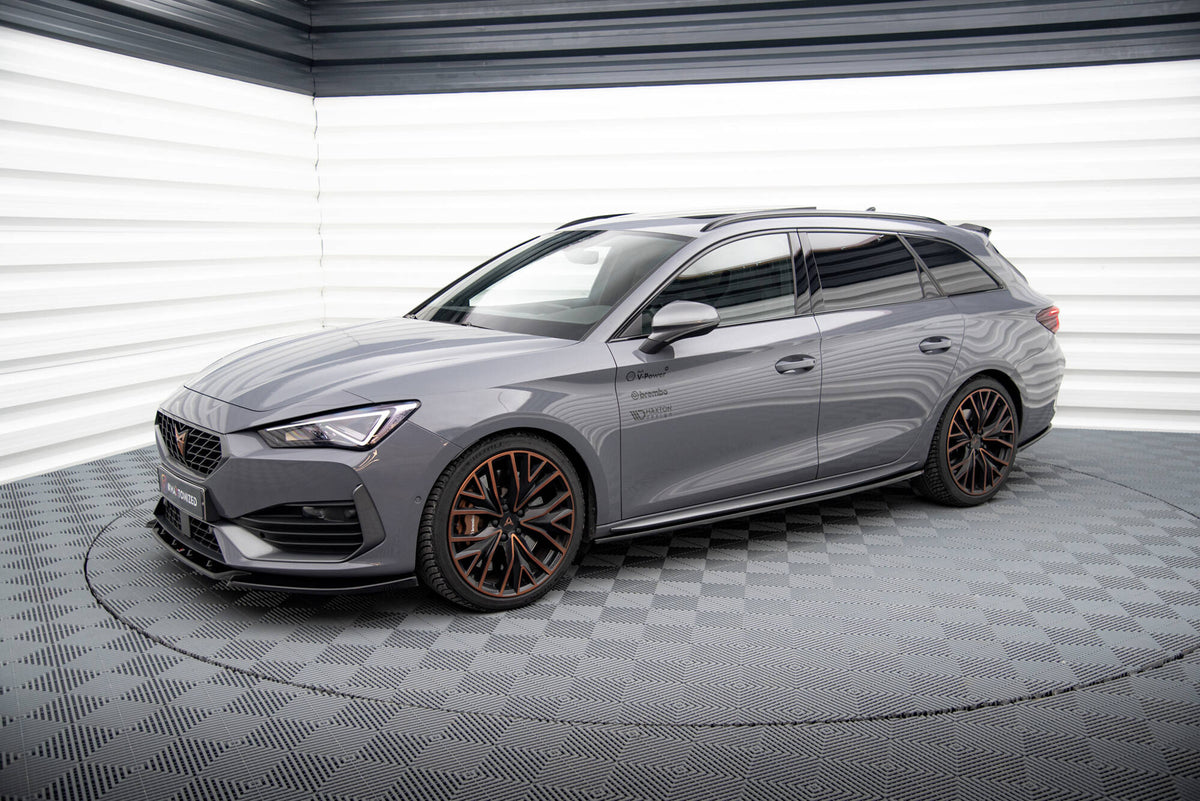 Street+ Seitenschweller Leisten passend für V.1 passend für Cupra Leon ST / Hatchback  Aero Mk1 Facelift schwarz Hochglanz – Ansicht 3