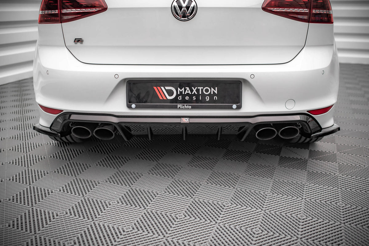 Heck Ansatz Flaps Diffusor V.4 passend für VW Golf R Mk7 schwarz Hochglanz – Ansicht 4