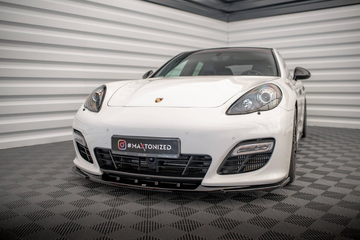 Street+ Spoilerlippe Front Ansatz V.2 passend für Porsche Panamera Turbo Sport Design Package 970 schwarz Hochglanz – Ansicht 3