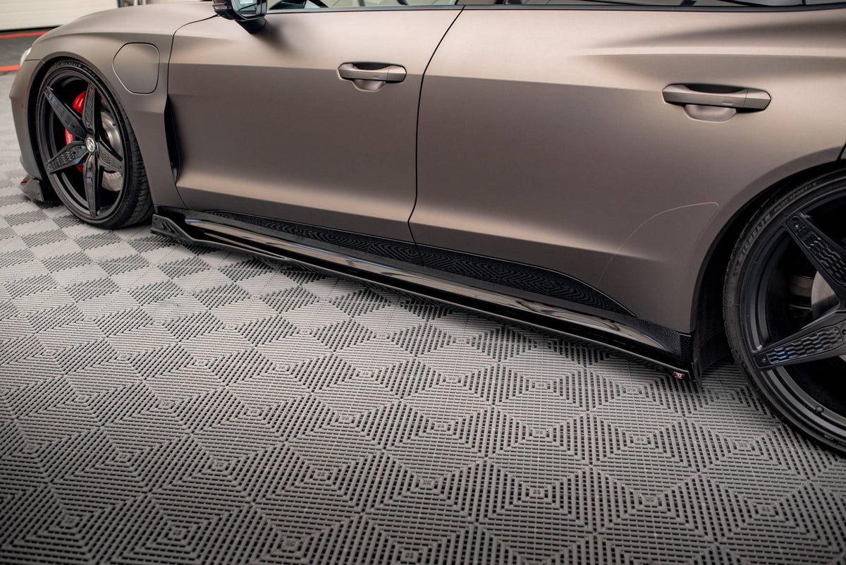 Street+ Seitenschweller Leisten V.2 passend für Audi e-Tron GT / RS GT Mk1 schwarz Hochglanz – Ansicht 4