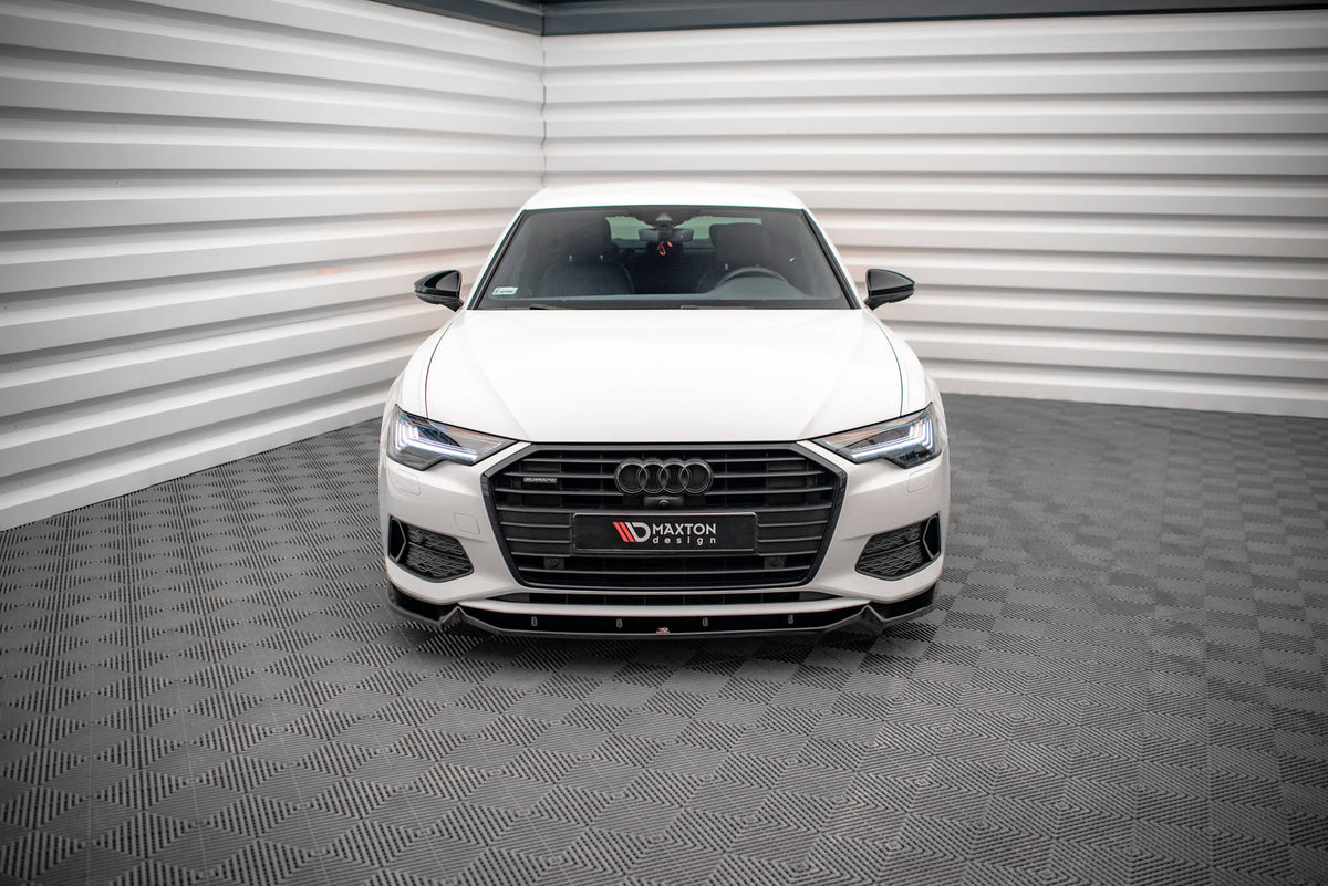 Street+ Spoilerlippe Front Ansatz V.2 passend für Audi A6 C8 schwarz Hochglanz – Ansicht 1
