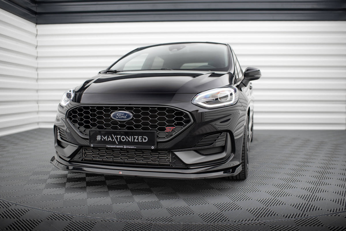 Street+ Spoilerlippe Front Ansatz V.3 passend für Ford Fiesta ST / ST-line Mk8 Facelift schwarz Hochglanz – Ansicht 4