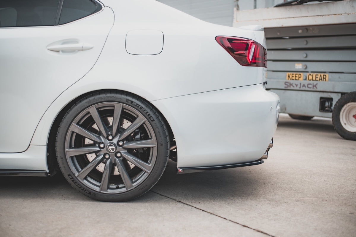 Heck Ansatz Flaps Diffusor passend für Lexus IS F Mk2 schwarz Hochglanz – Ansicht 1