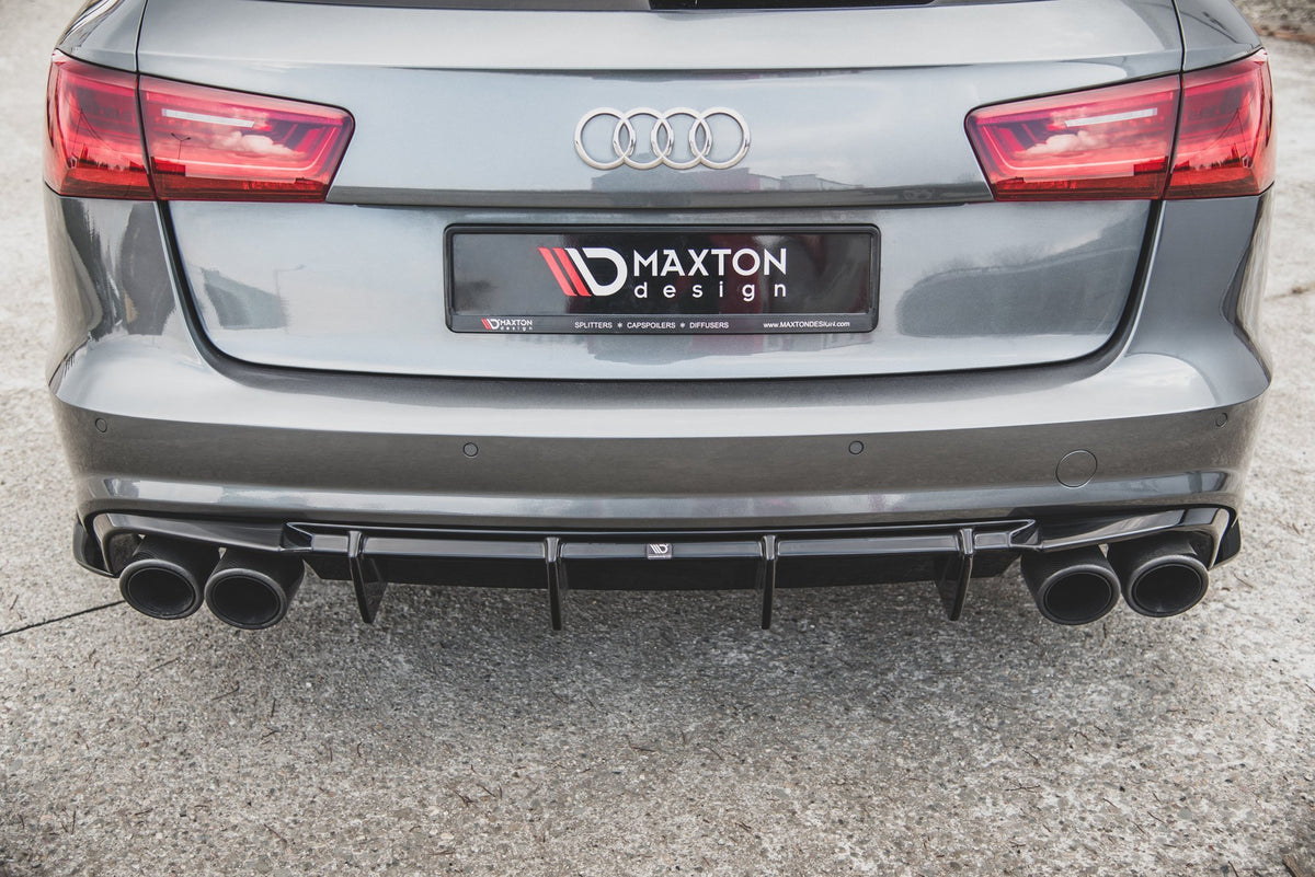 Diffusor Heck Ansatz V.1 passend für Audi S6 C7 Facelift schwarz Hochglanz – Ansicht 5