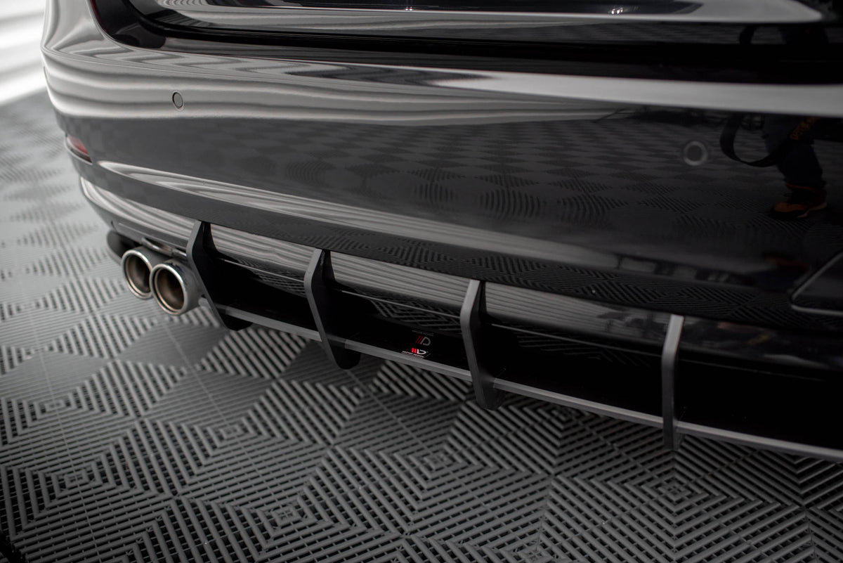 Street Pro Heck Ansatz Flaps Diffusor + Flaps passend für BMW 4er Gran Coupe F36 schwarz Hochglanz – Ansicht 1
