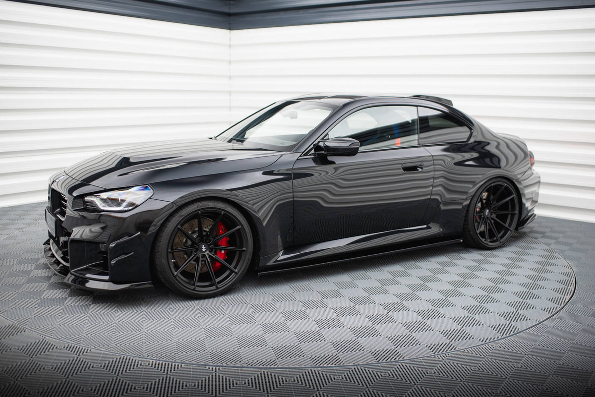 Street+ Seitenschweller Leisten passend für V.3 passend für BMW M2 G87 schwarz Hochglanz – Ansicht 1