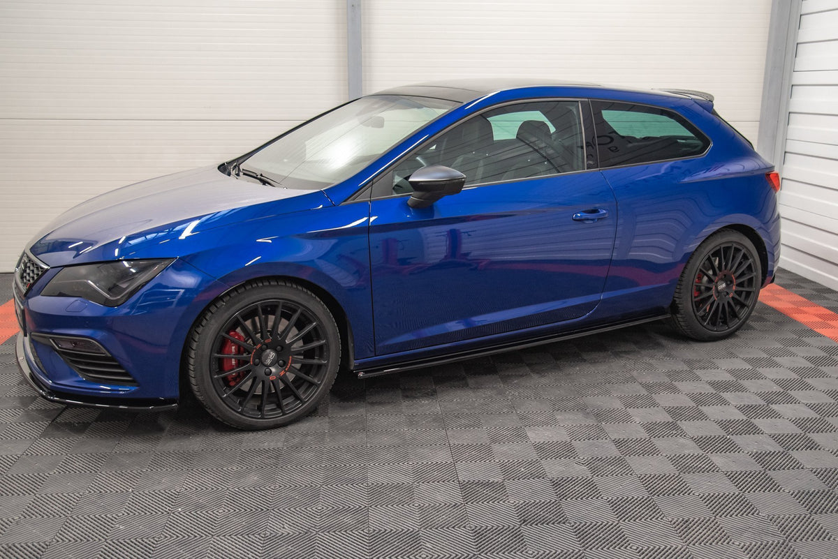 Street+ Seitenschweller Leisten passend für Seat Leon Cupra / FR SC Mk3 / Mk3 FL schwarz Hochglanz – Ansicht 3