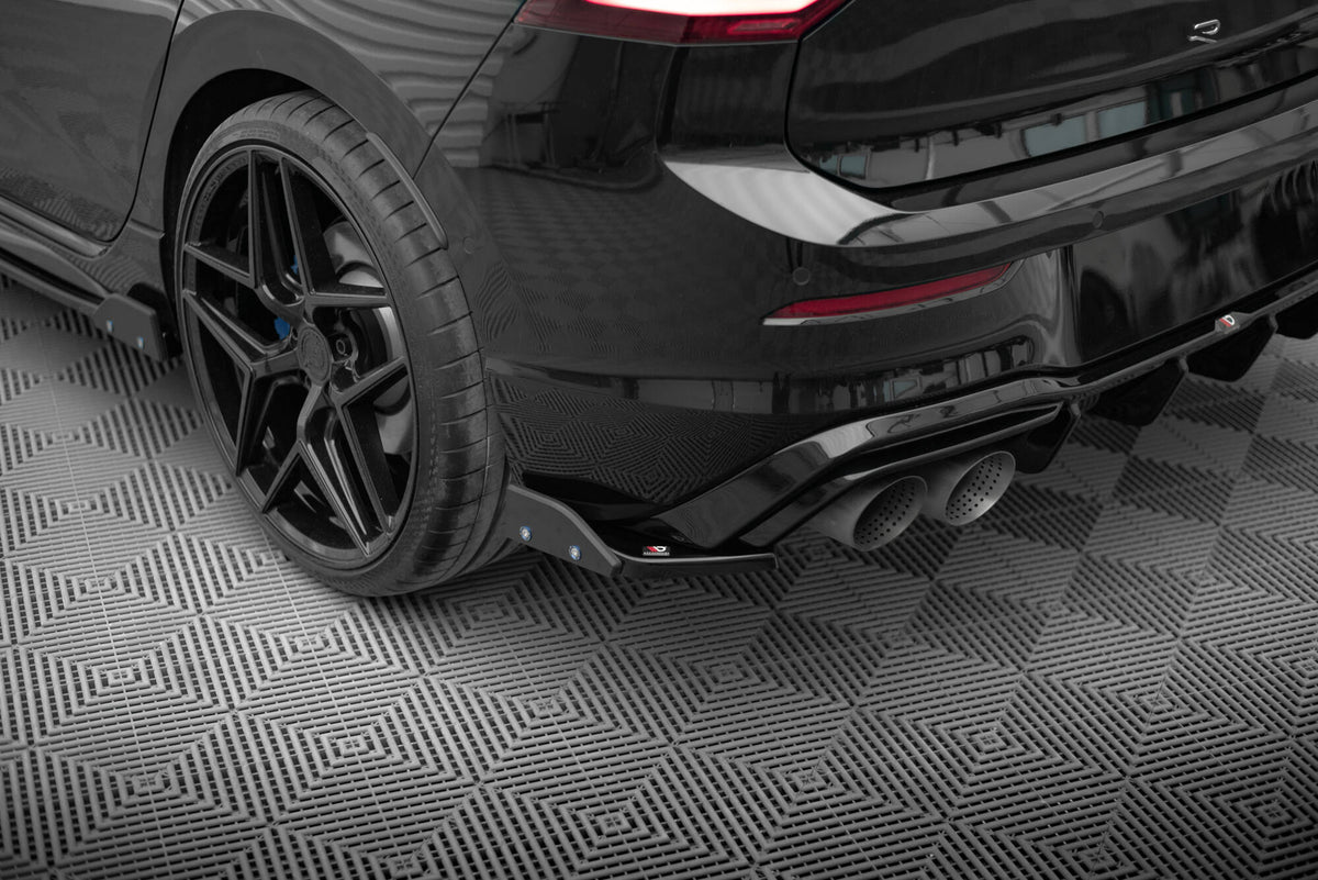 Heck Ansatz Flaps Diffusor V.6 + Flaps passend für VW Golf R Hatchback Mk8 Facelift – Ansicht 1