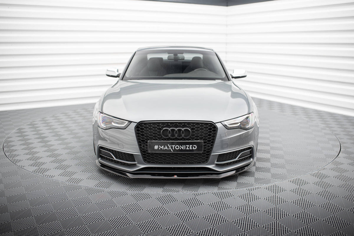 Street+ Spoilerlippe Front Ansatz V.1 passend für Audi S5/A5 S-Line 8T Facelift schwarz Hochglanz – Ansicht 3