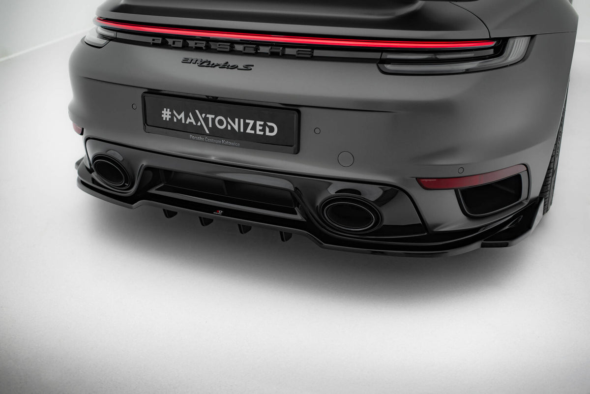 Street+ Mittlerer Diffusor RACE passend für Porsche 911 Turbo S Sport Package 992 schwarz Hochglanz – Ansicht 4