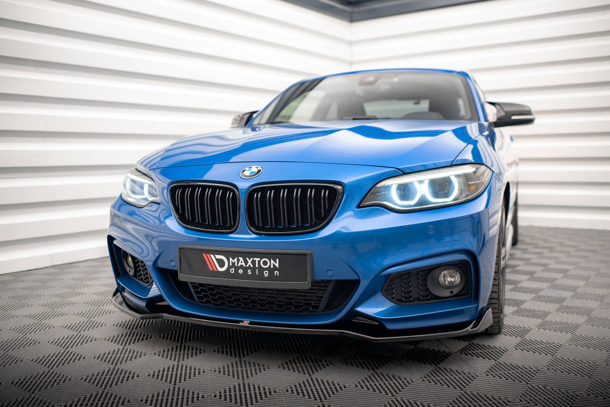 Street+ Spoilerlippe Front Ansatz V.1 passend für BMW 2 M-Paket F22 schwarz Hochglanz – Ansicht 4