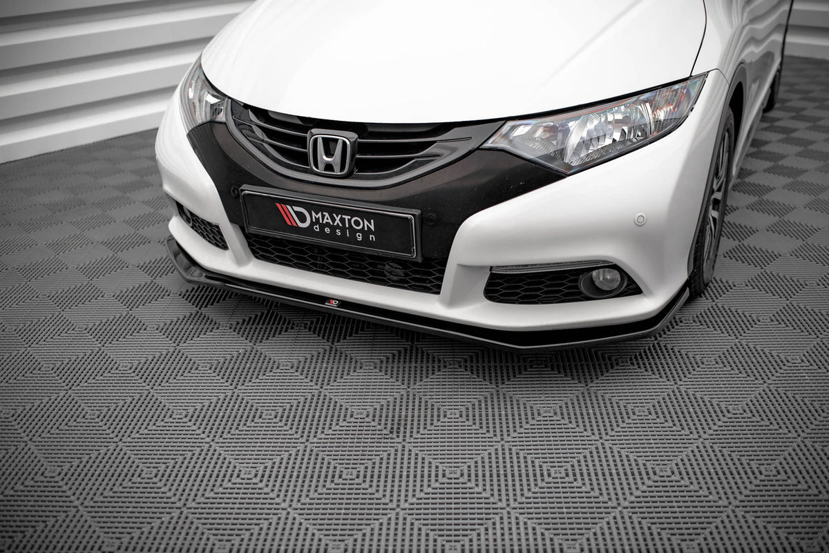 Street+ Spoilerlippe Front Ansatz V.1 passend für Honda Civic Mk9 schwarz Hochglanz – Ansicht 1