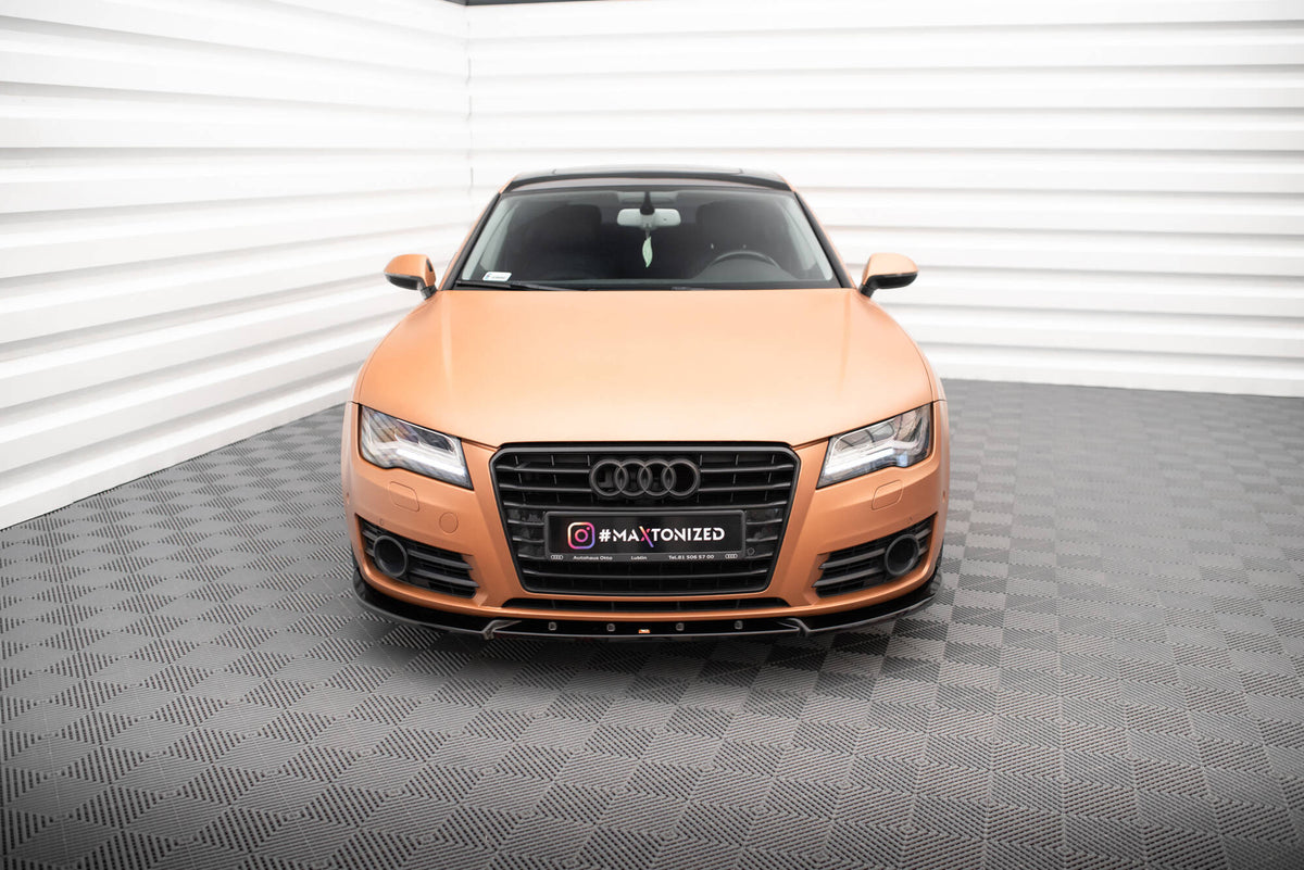 Street+ Spoilerlippe Front Ansatz V.2 passend für Audi A7 C7 schwarz Hochglanz – Ansicht 1