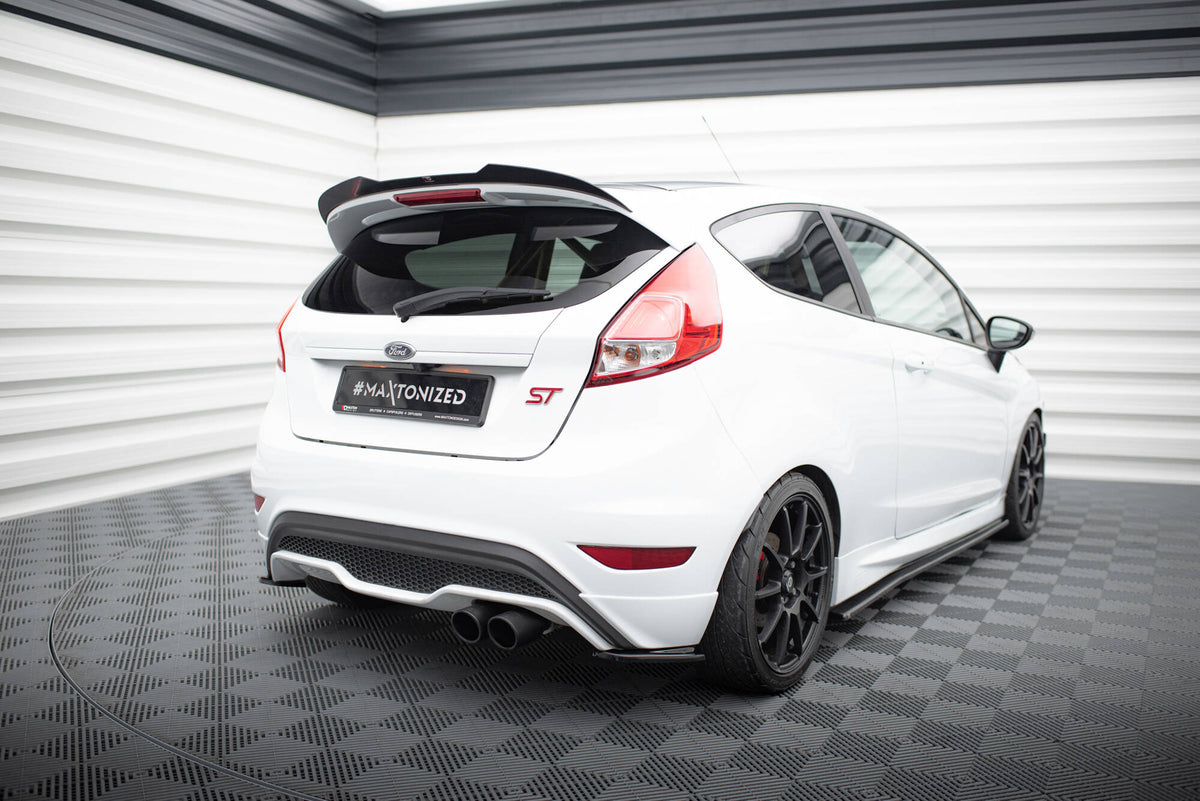 Heck Ansatz Flaps Diffusor passend für Ford Fiesta ST / ST-Line / Zetec S Mk7 FL schwarz Hochglanz – Ansicht 1