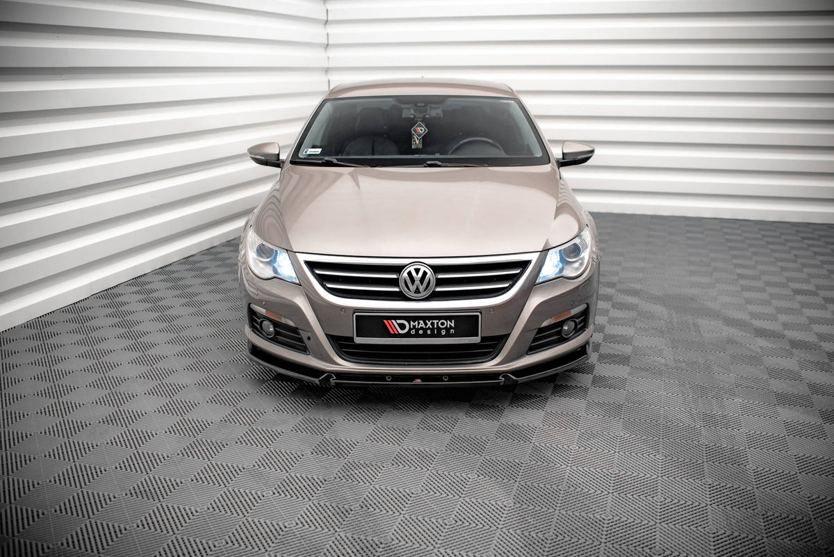 Street+ Spoilerlippe Front Ansatz V.3 passend für VW Passat CC schwarz Hochglanz – Ansicht 1